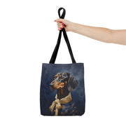 Dapper Dachshund Portrait Tote Bag – Elegant Canvas Dog Lover Gift