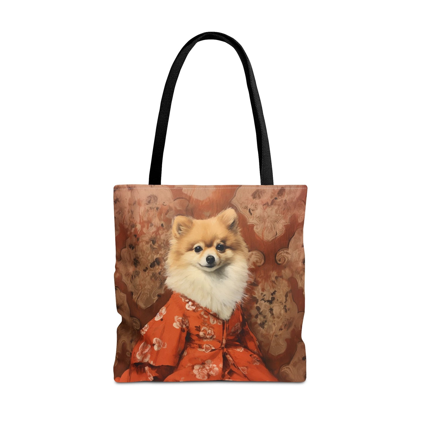 Royal Pomeranian Floral Tote Bag - Elegant Shopping & Gift Idea