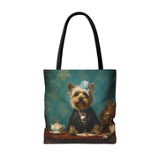 Refined Yorkshire Terrier Tote Bag – Elegant Vintage-Inspired Canvas