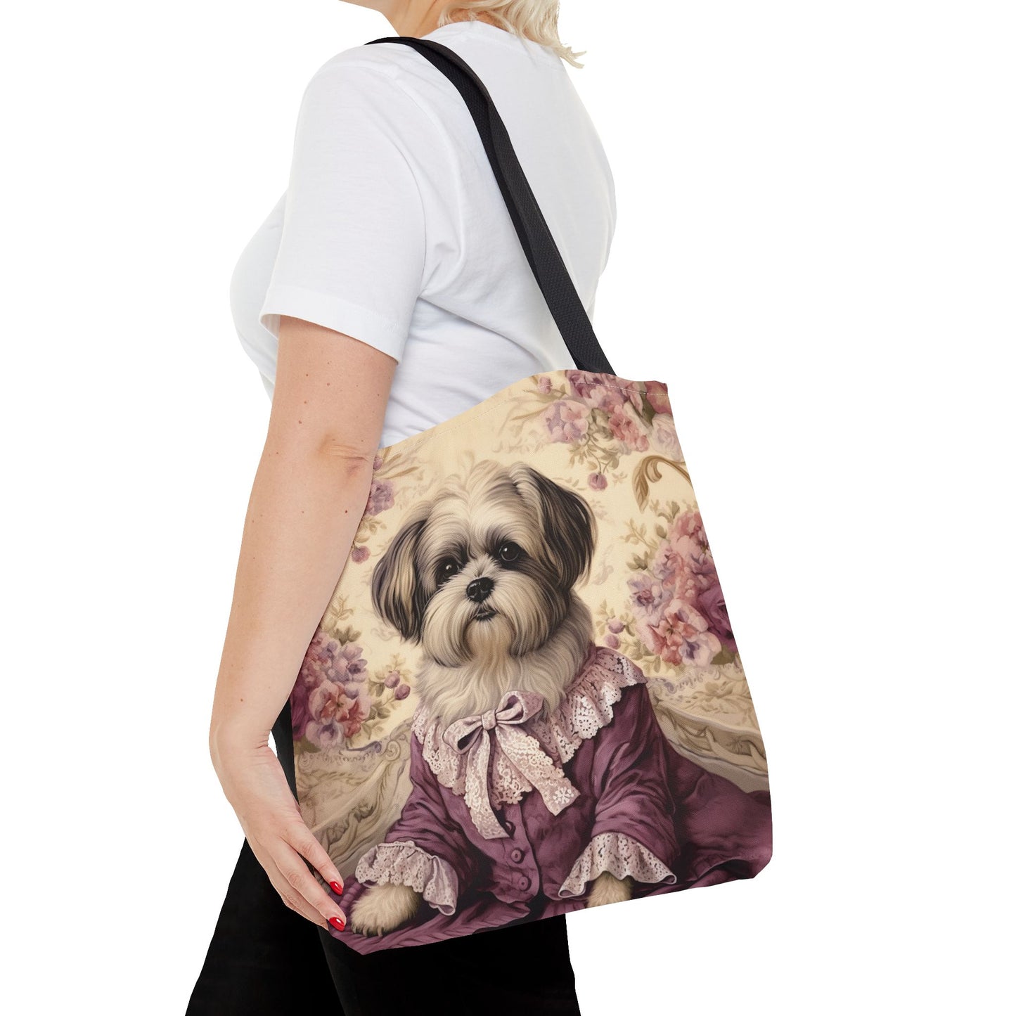 Regal Shih Tzu Victorian Canvas Tote Bag, Dog Lover's Gift Idea