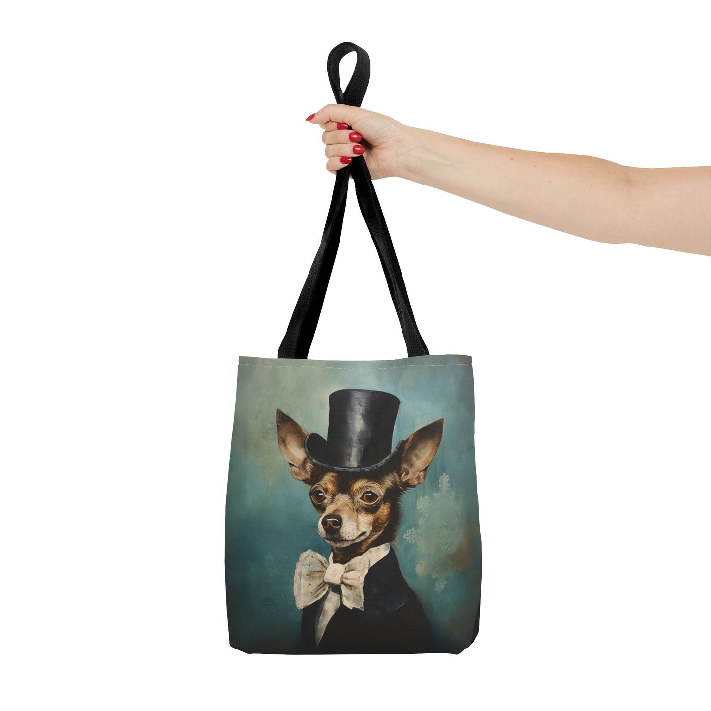 Chihuahua Dapper Gentleman Tote Bag, Stylish Eco-Friendly Canvas Bag for Pet Lovers