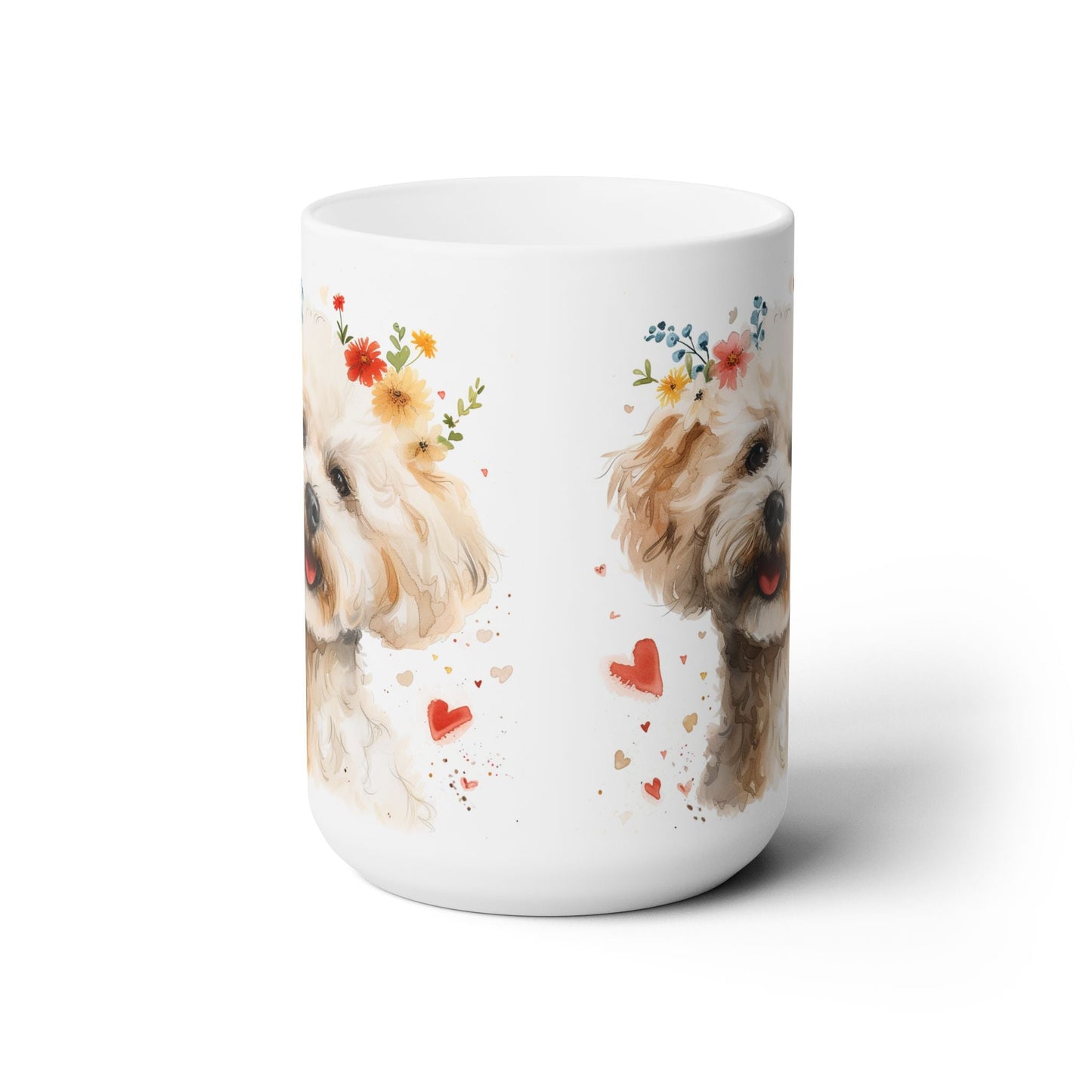 Fluffy Poodle Lover Mug – Cute Floral Dog Design for Pet Moms