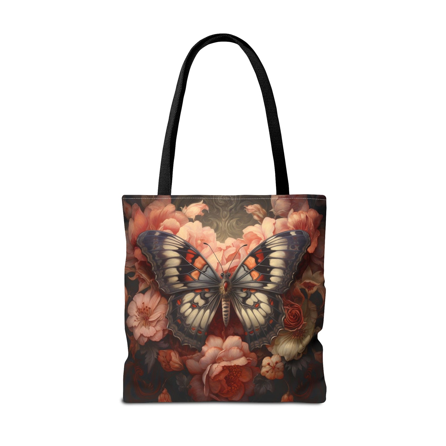 Butterfly Elegance Floral Tote Bag - Eco-Friendly Canvas Shopping Companion