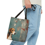 Beagle Blossom Tote Bag, Eco-Friendly Canvas for Dog Lovers