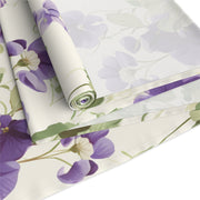 Spring Violet Table Runner | Cream and Purple Floral Décor (72" or 90")