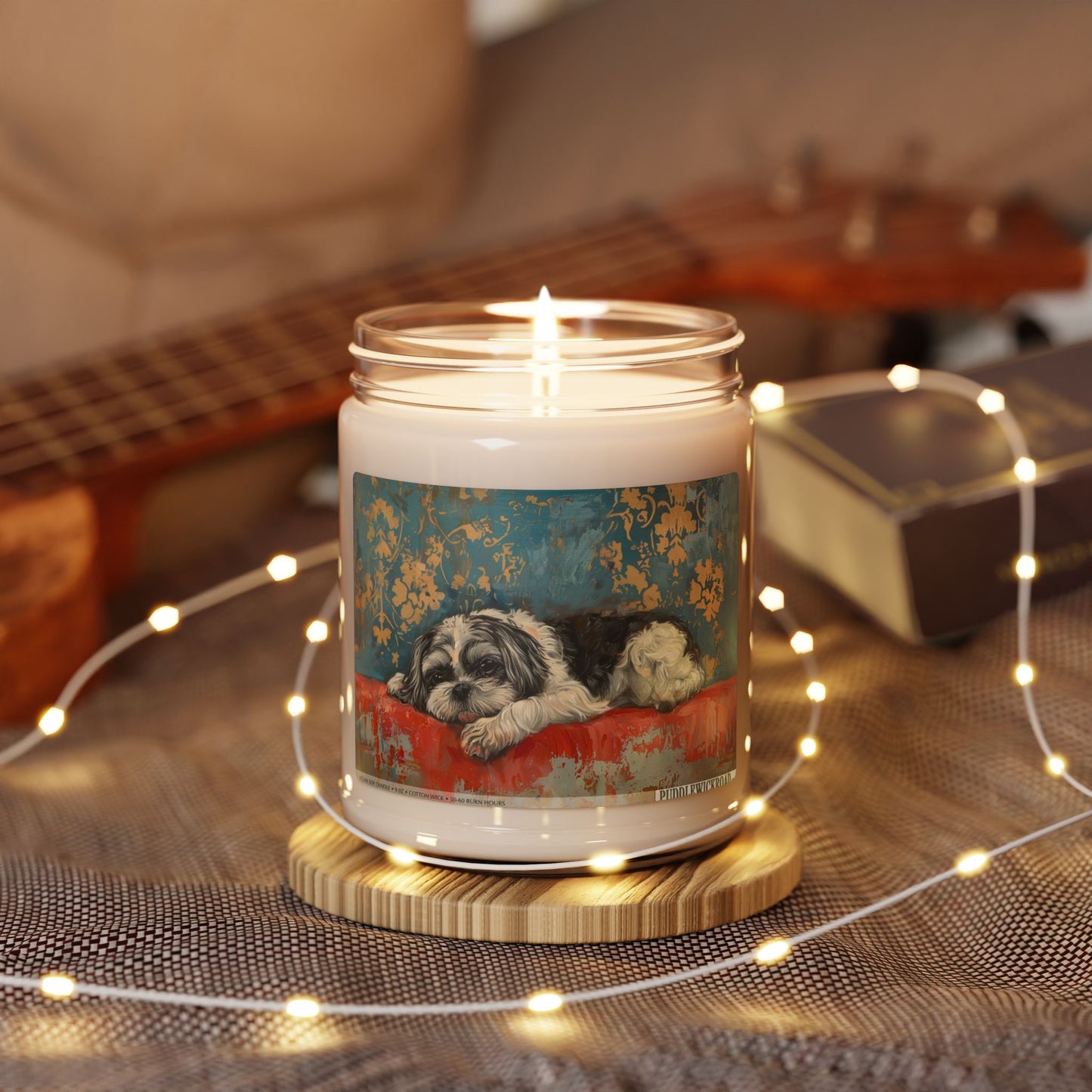 Shih Tzu Serenity Candle – Vintage Art Soy Gift for Dog Lovers