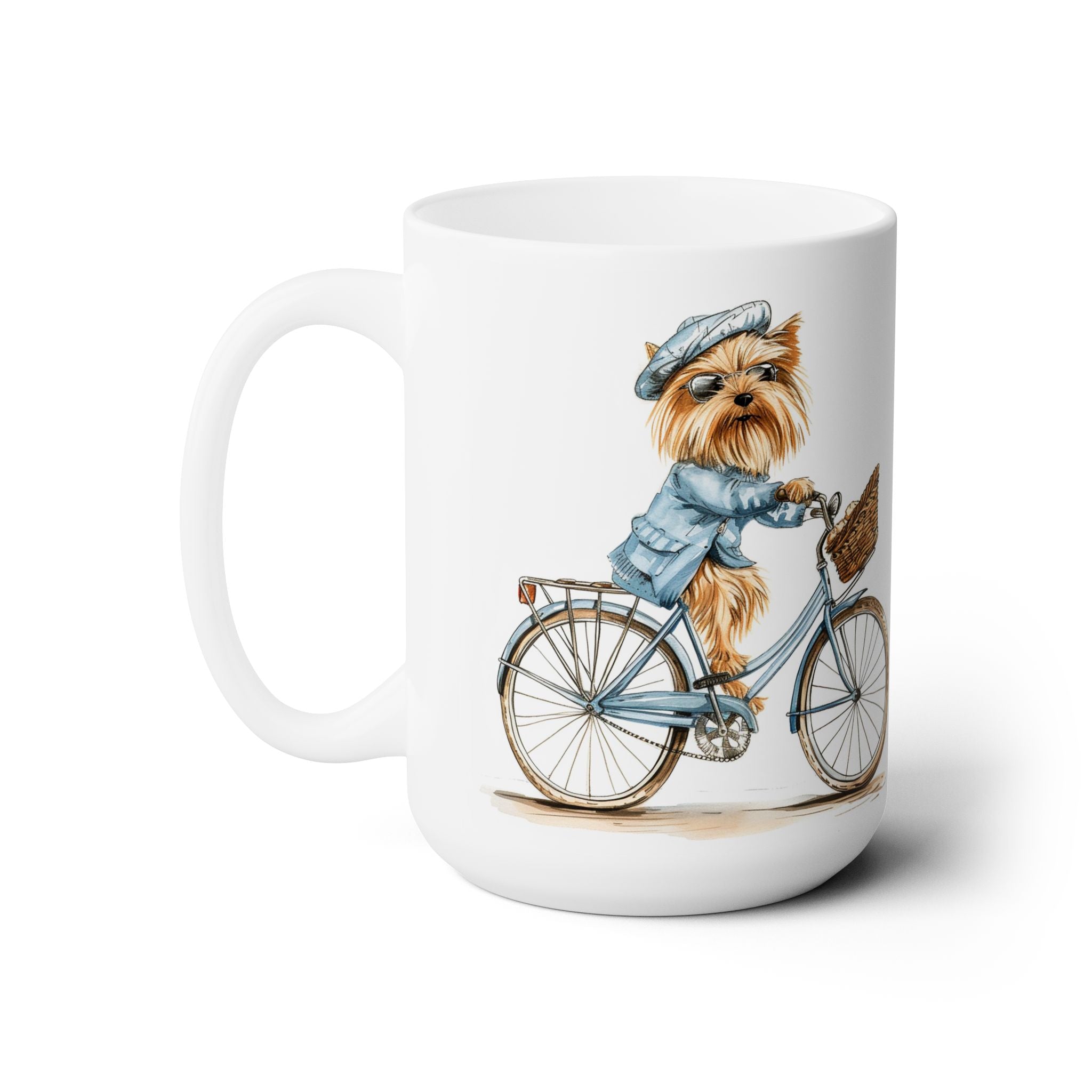 Yorkie on Bicycle Mug - Adorable Yorkshire Terrier Gift for Dog Lovers