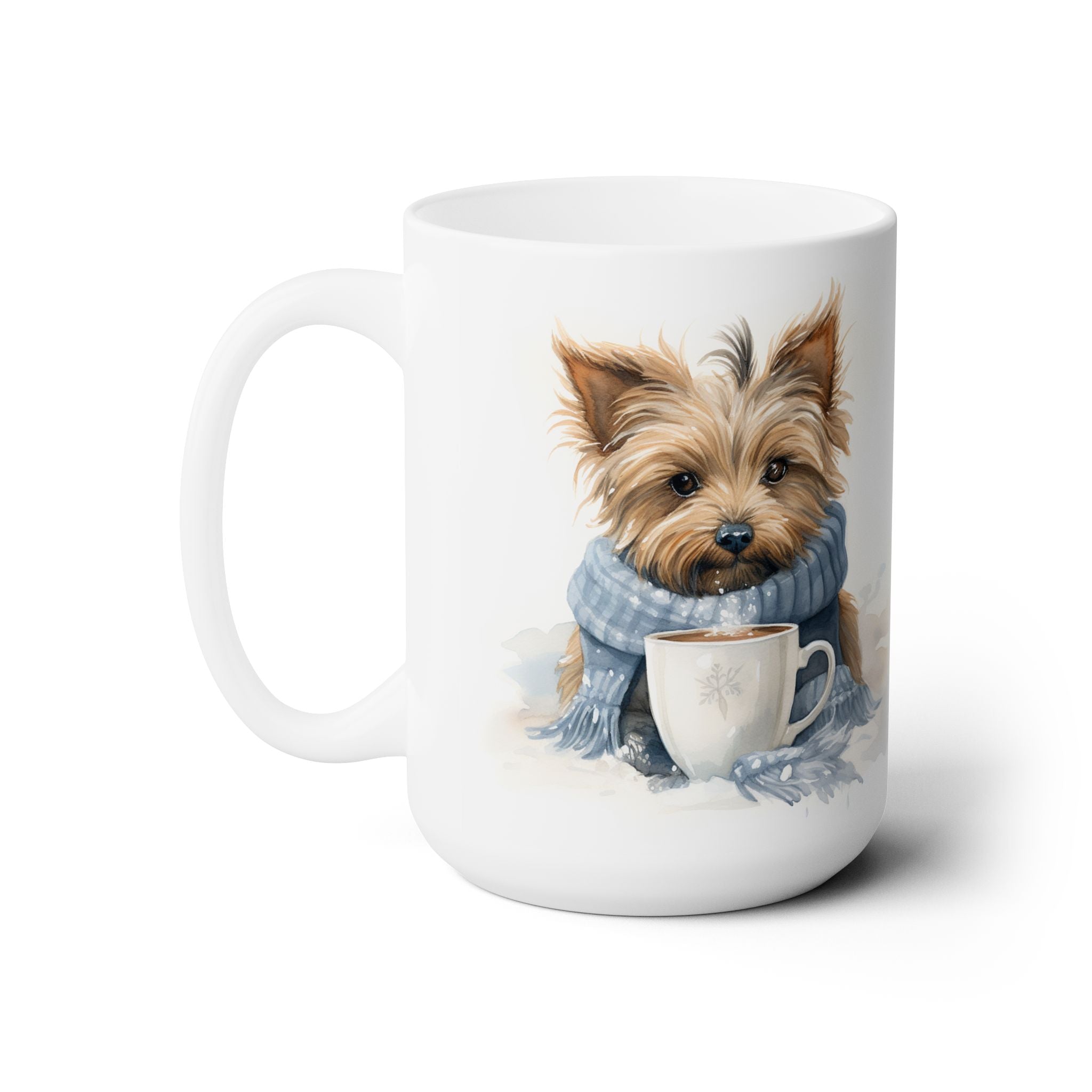 Yorkie Winter Vibes Coffee Mug – Cozy Yorkshire Terrier Gift