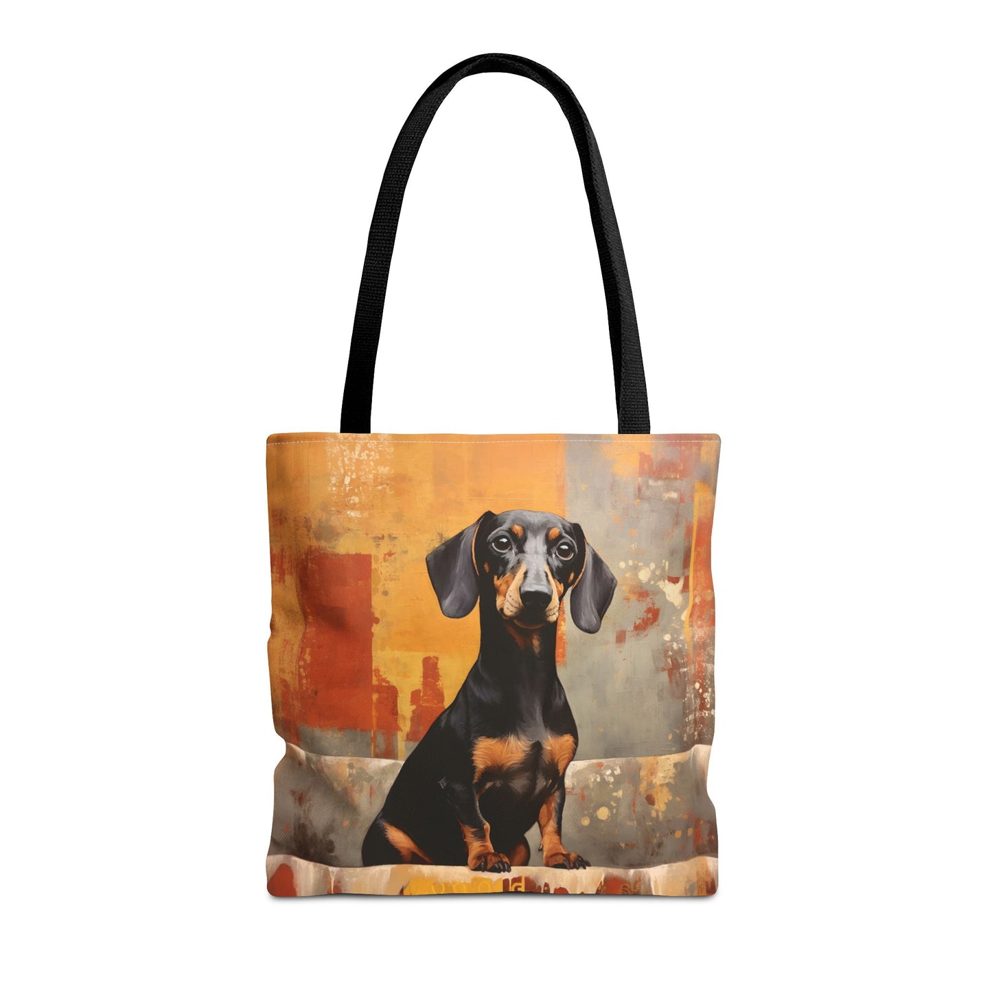 Dachshund Cityscape Canvas Tote Bag, Stylish and Eco-Friendly Design