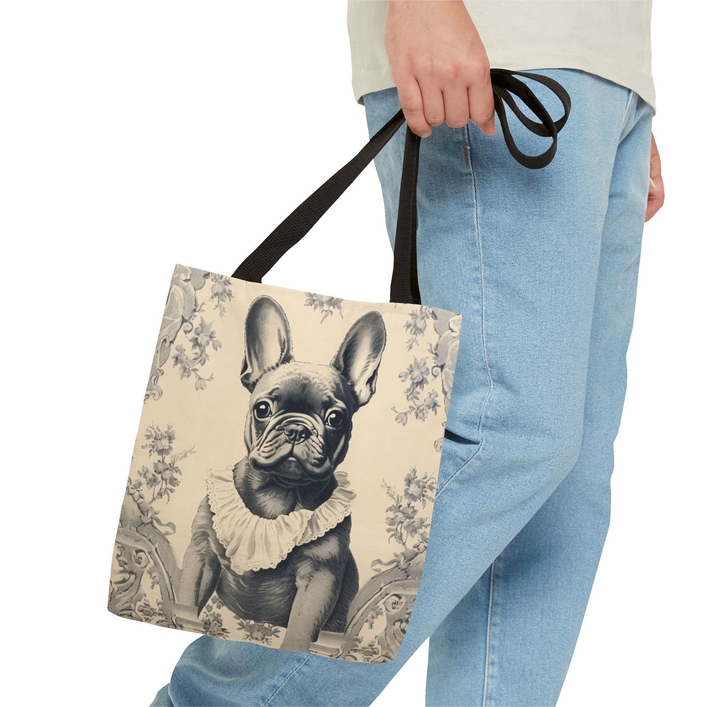 Chic French Bulldog Canvas Tote Bag – Elegant Dog Lover Gift