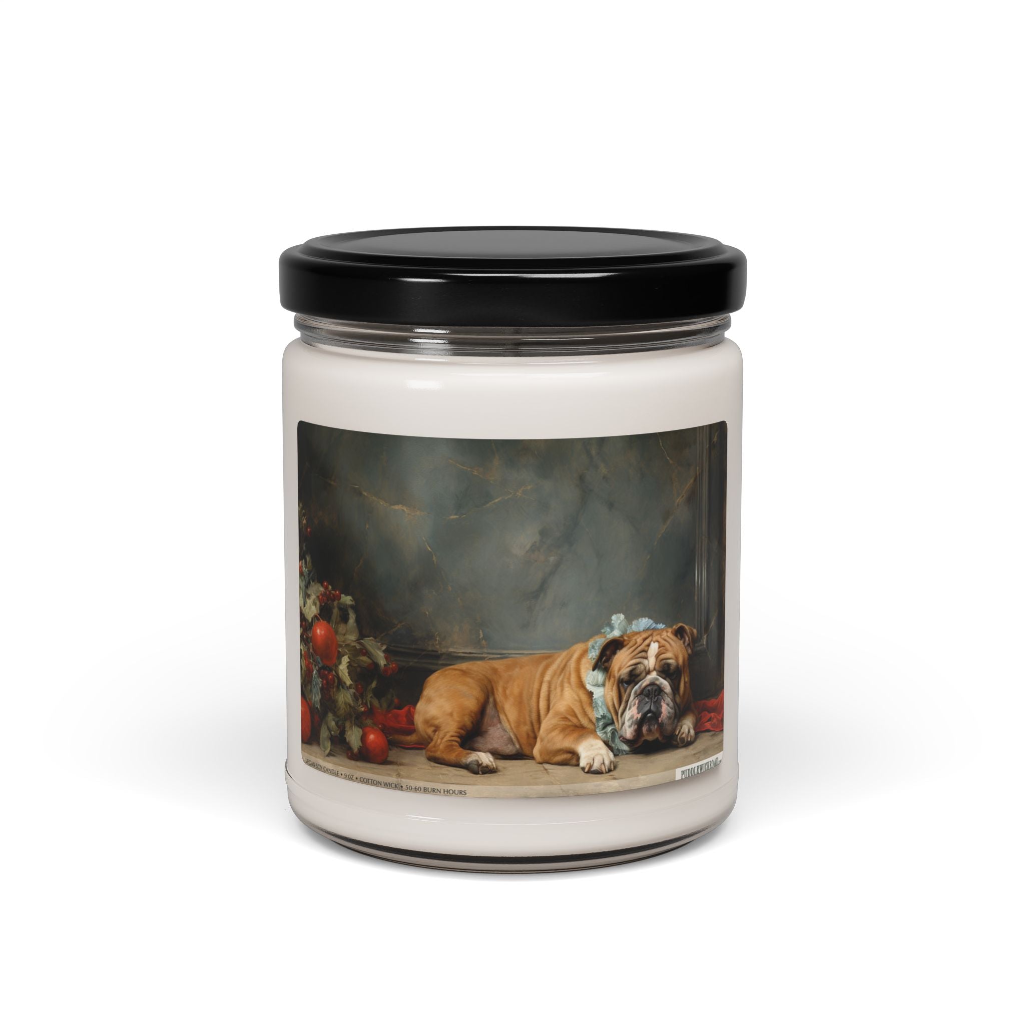 English Bulldog Vintage Art Candle – Cozy Pet Lover Gift