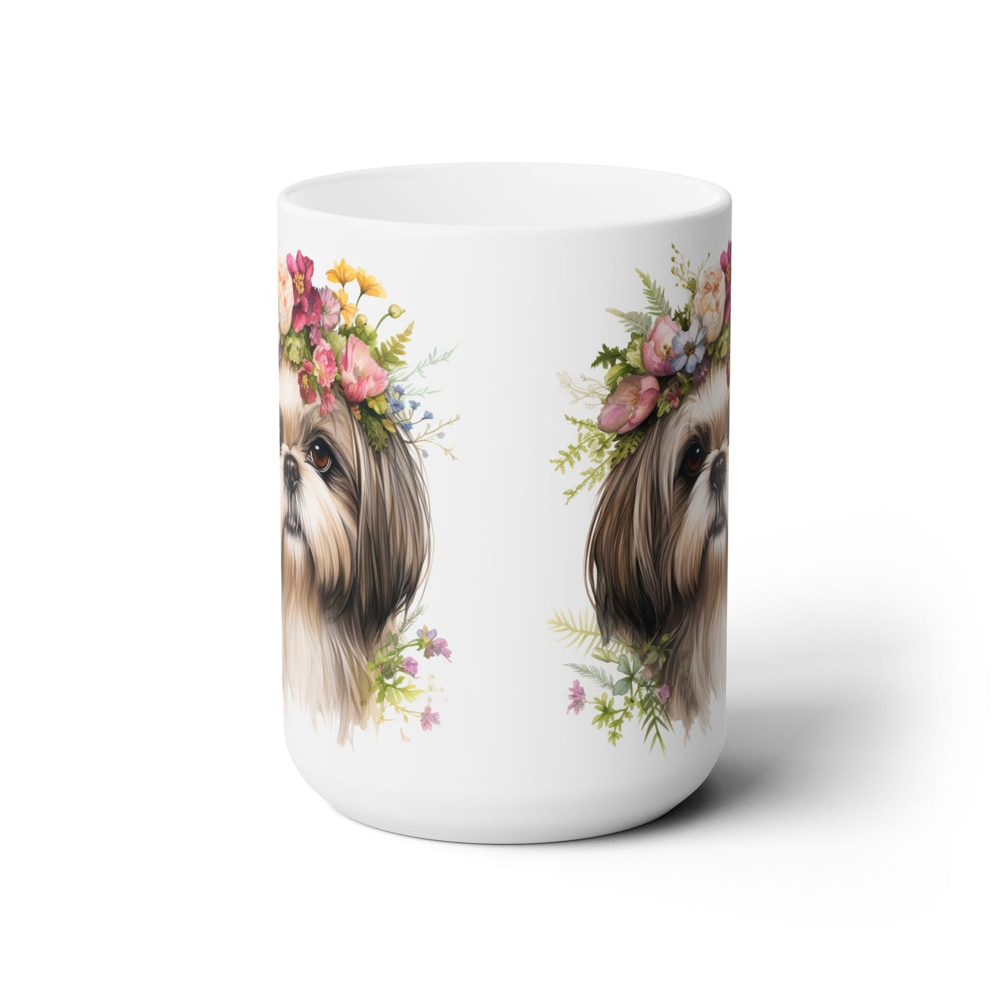 Shih Tzu Coffee Mug – Floral Dog Lover Gift, Adorable Pet Parent Keepsake