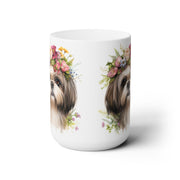 Shih Tzu Coffee Mug – Floral Dog Lover Gift, Adorable Pet Parent Keepsake