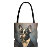 French Bulldog Aristocrat Canvas Tote Bag, Stylish Dog Lover Gift