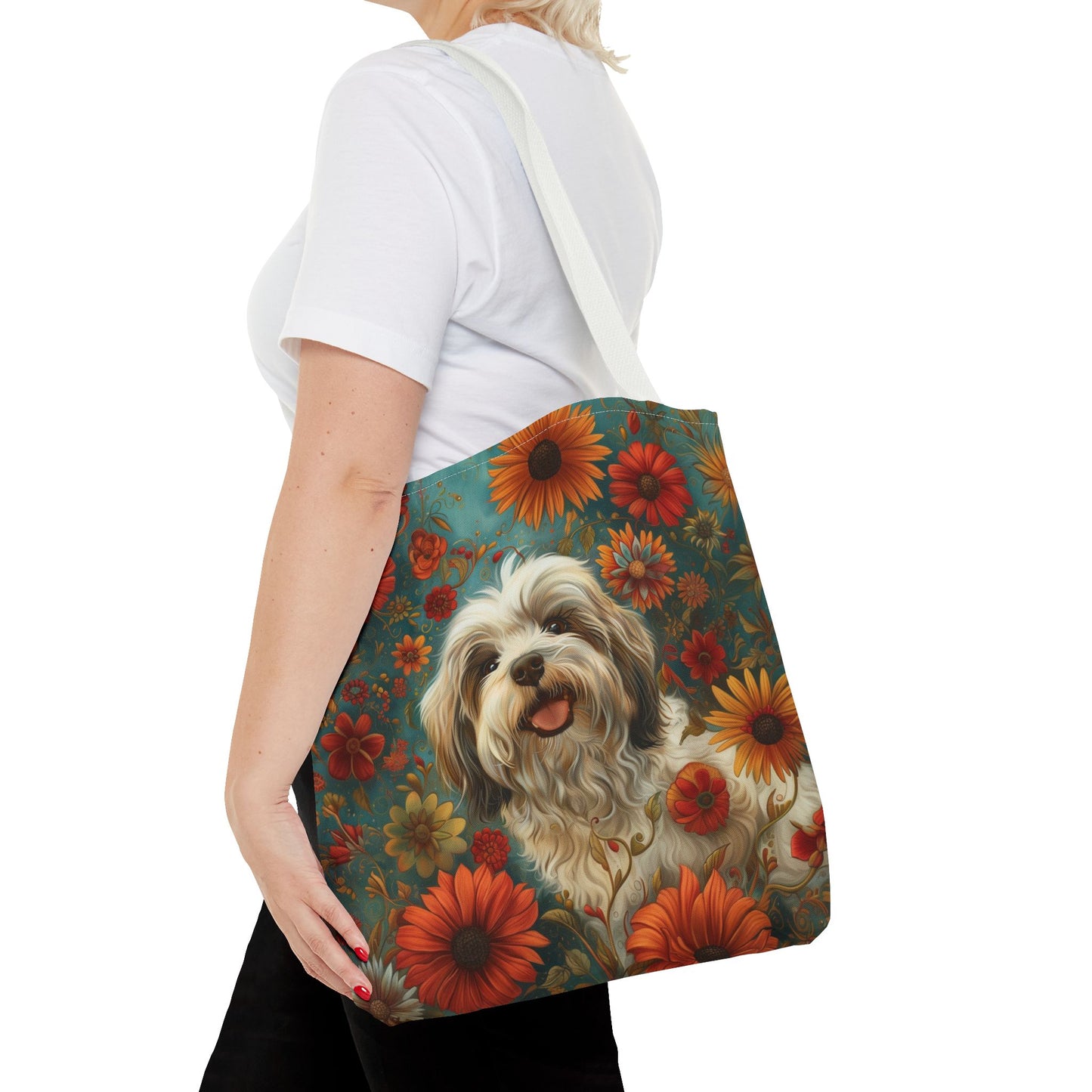 Havanese Bloom Canvas Tote Bag – Eco-Friendly, Floral, Dog Lover Gift