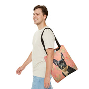 French Bulldog Floral Canvas Tote Bag - Stylish & Eco-Friendly Gift