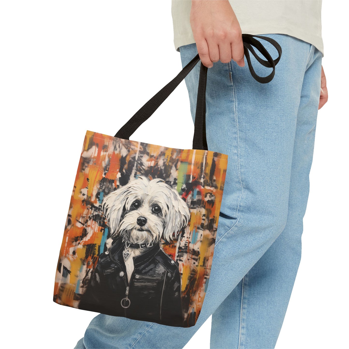 Maltese Rock Star Canvas Tote Bag, Vibrant Eco-Friendly Design for Dog Lovers