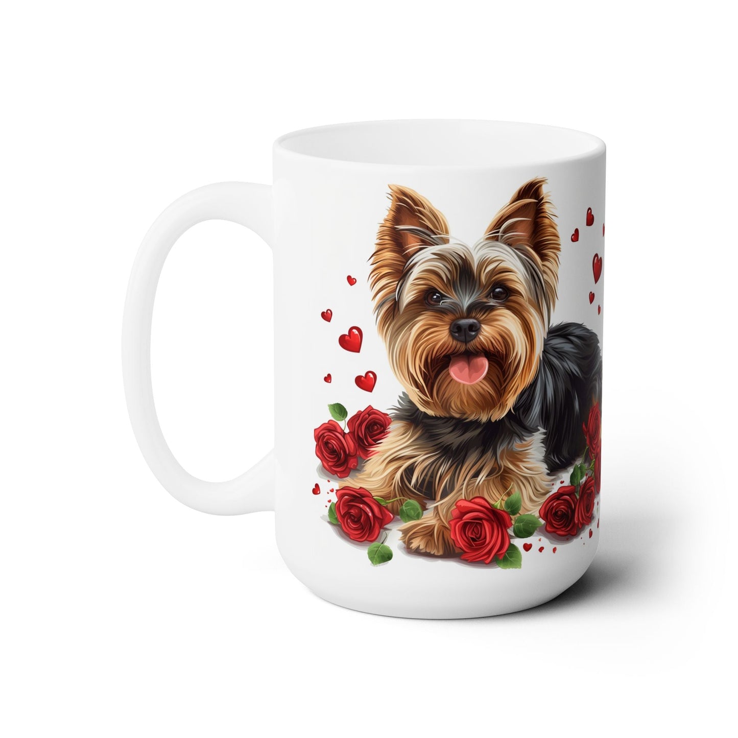 Yorkshire Terrier Lover’s Valentine Mug – Yorkie Gift with Roses