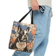 Frenchie Floral Canvas Tote Bag - Chic Gift for Dog Lovers