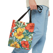 Hibiscus Blooms Eco-Friendly Tote Bag, Vibrant Floral Design for Market Trips