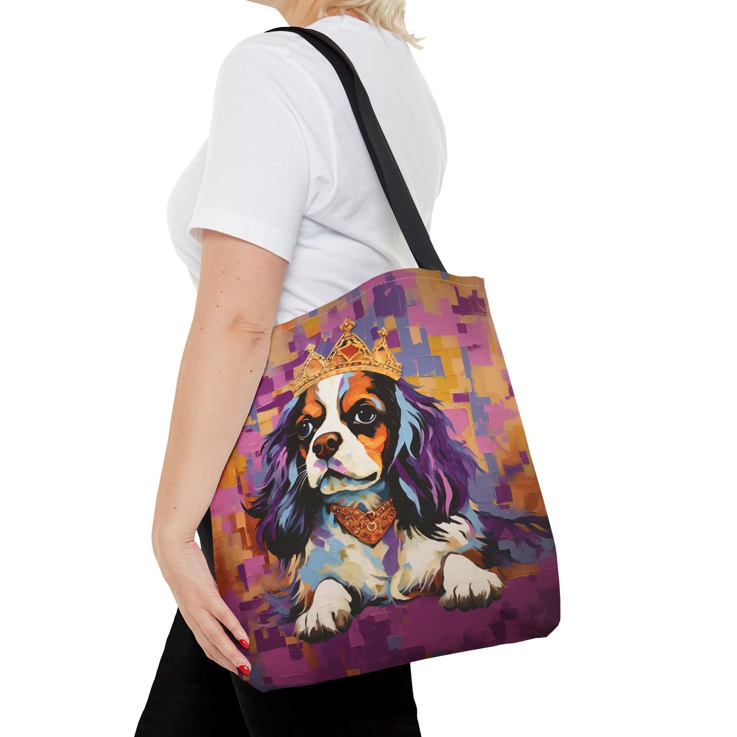 Regal Cavalier King Charles Spaniel Tote Bag, Artistic Eco-Friendly Design