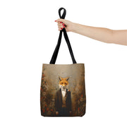 Elegant Fox Tote Bag - Vintage Art-Inspired Eco-Friendly Canvas Bag