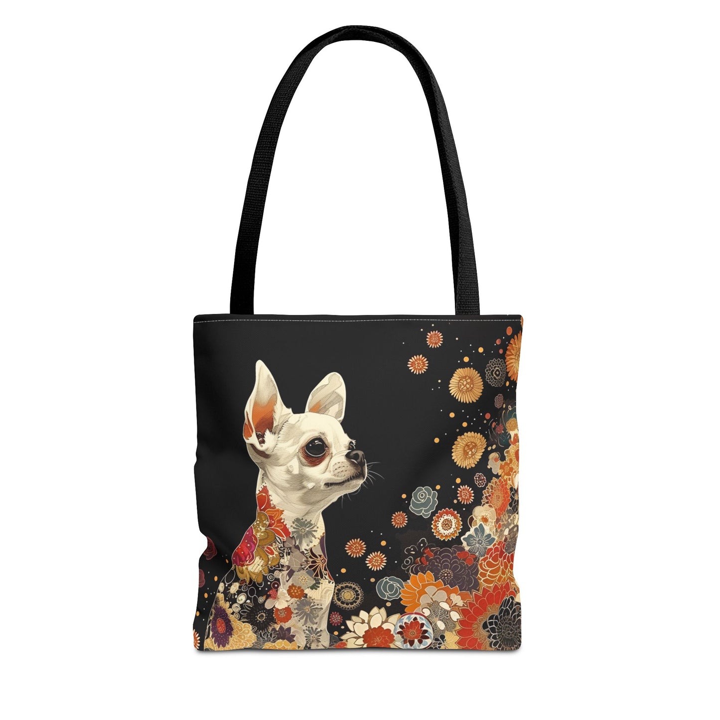 Whimsical Chihuahua Floral Tote Bag – Eco-Friendly Market Style