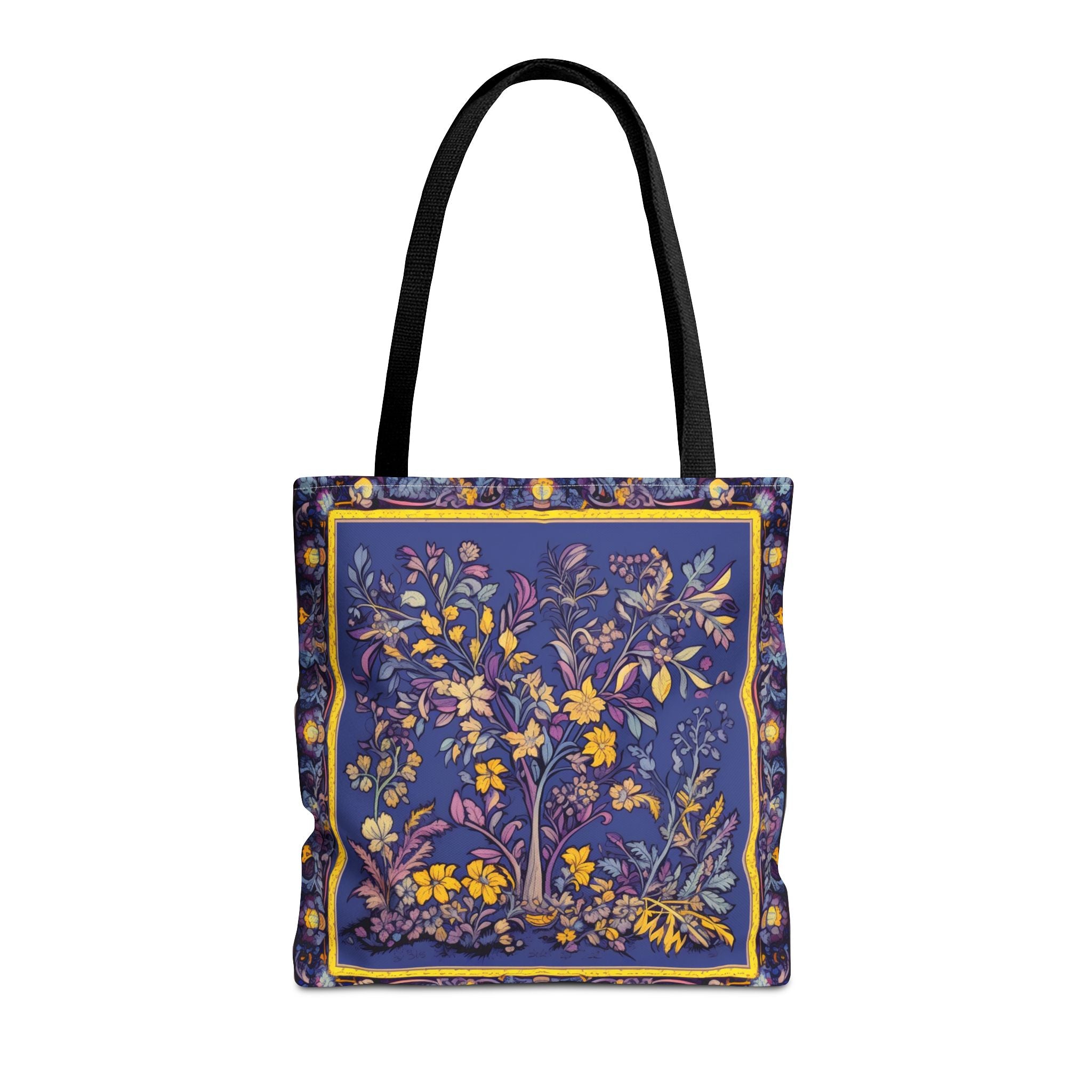 Botanical Garden-Inspired Tote Bag, Colorful Floral Canvas Design