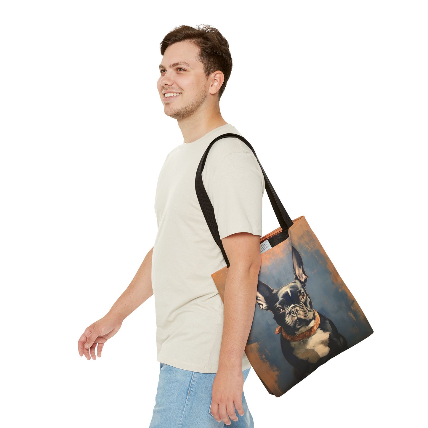 French Bulldog Canvas Tote Bag - Chic Artistic Design for Dog Enthusiasts