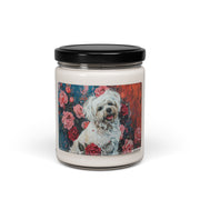 Maltese Dog Candle – Floral Art Pet Lover Gift