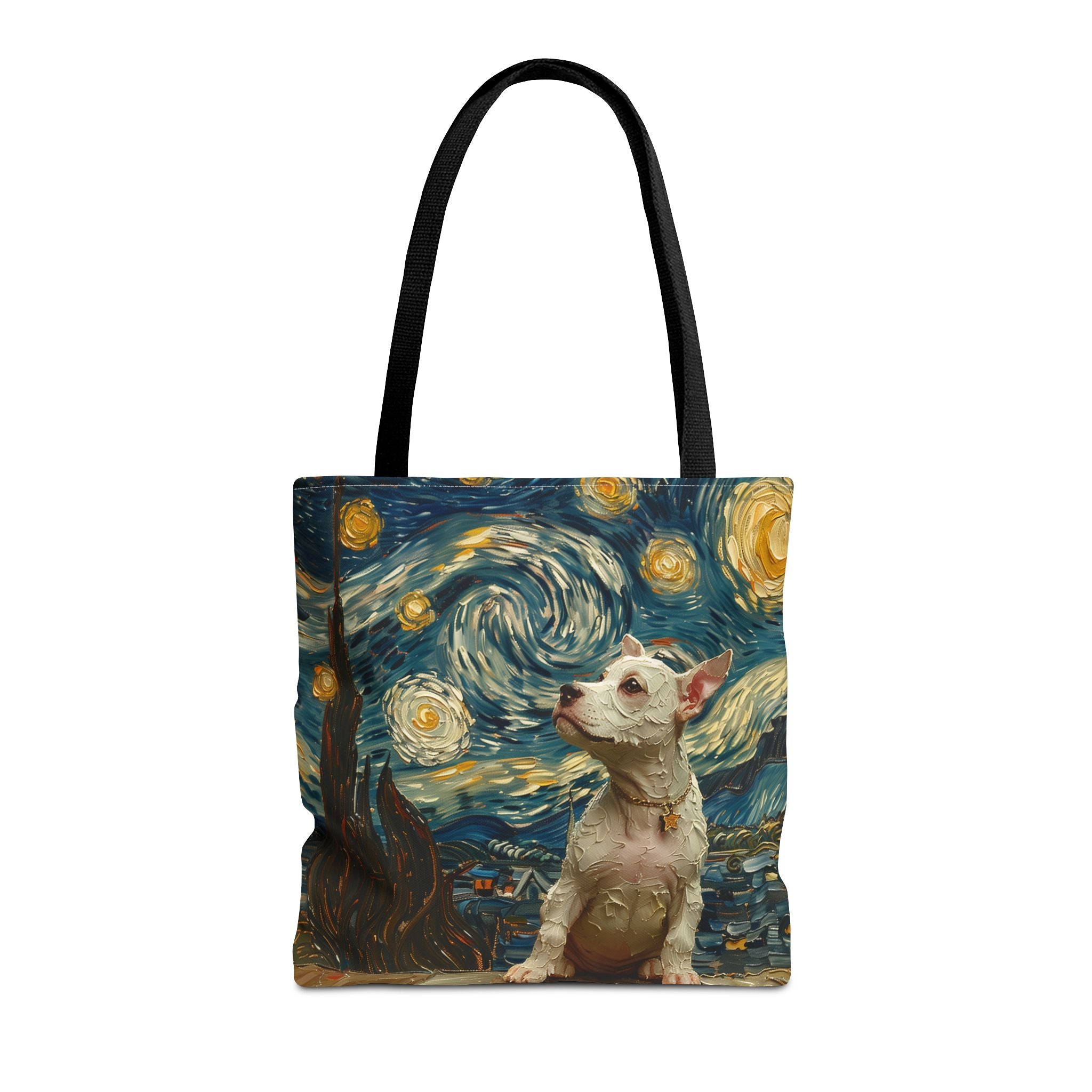 Starry Night Chihuahua Canvas Tote Bag, Artistic Gift for Dog Lovers