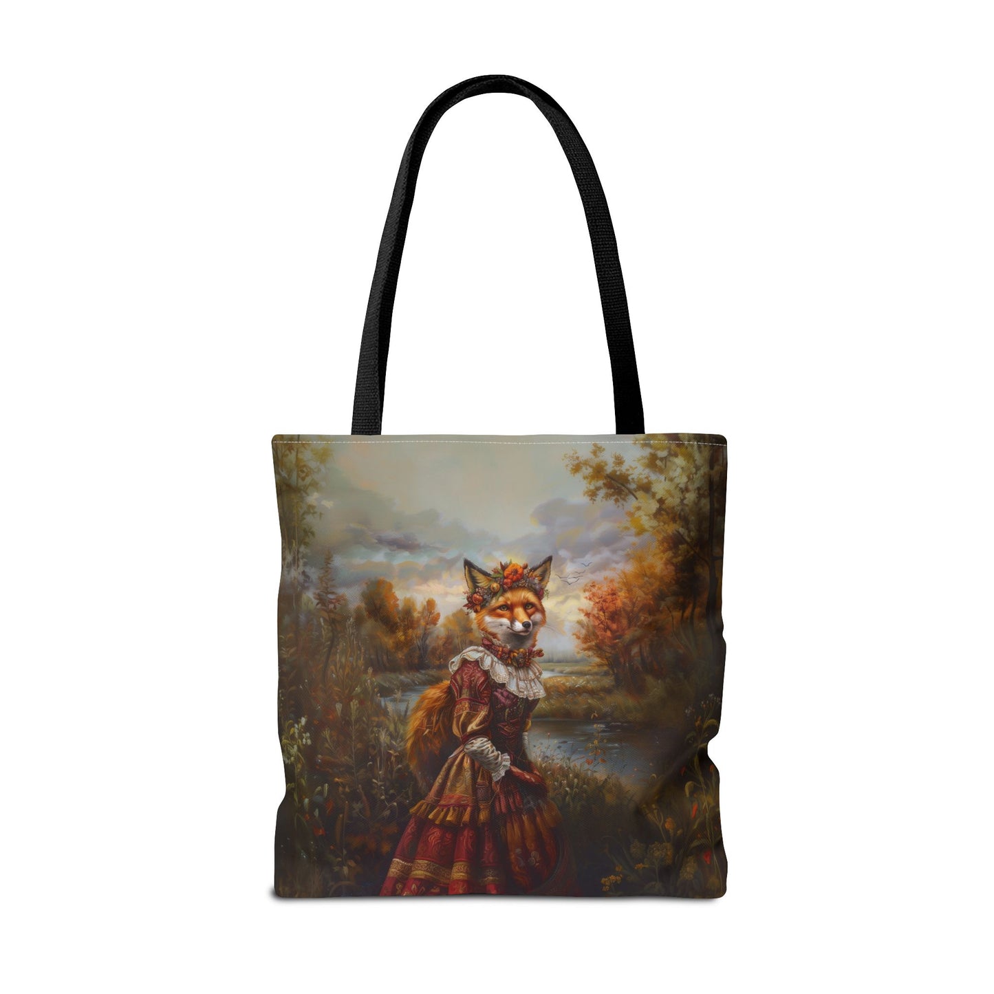 Renaissance Fox Autumn Landscape Canvas Tote Bag for Eco Lovers