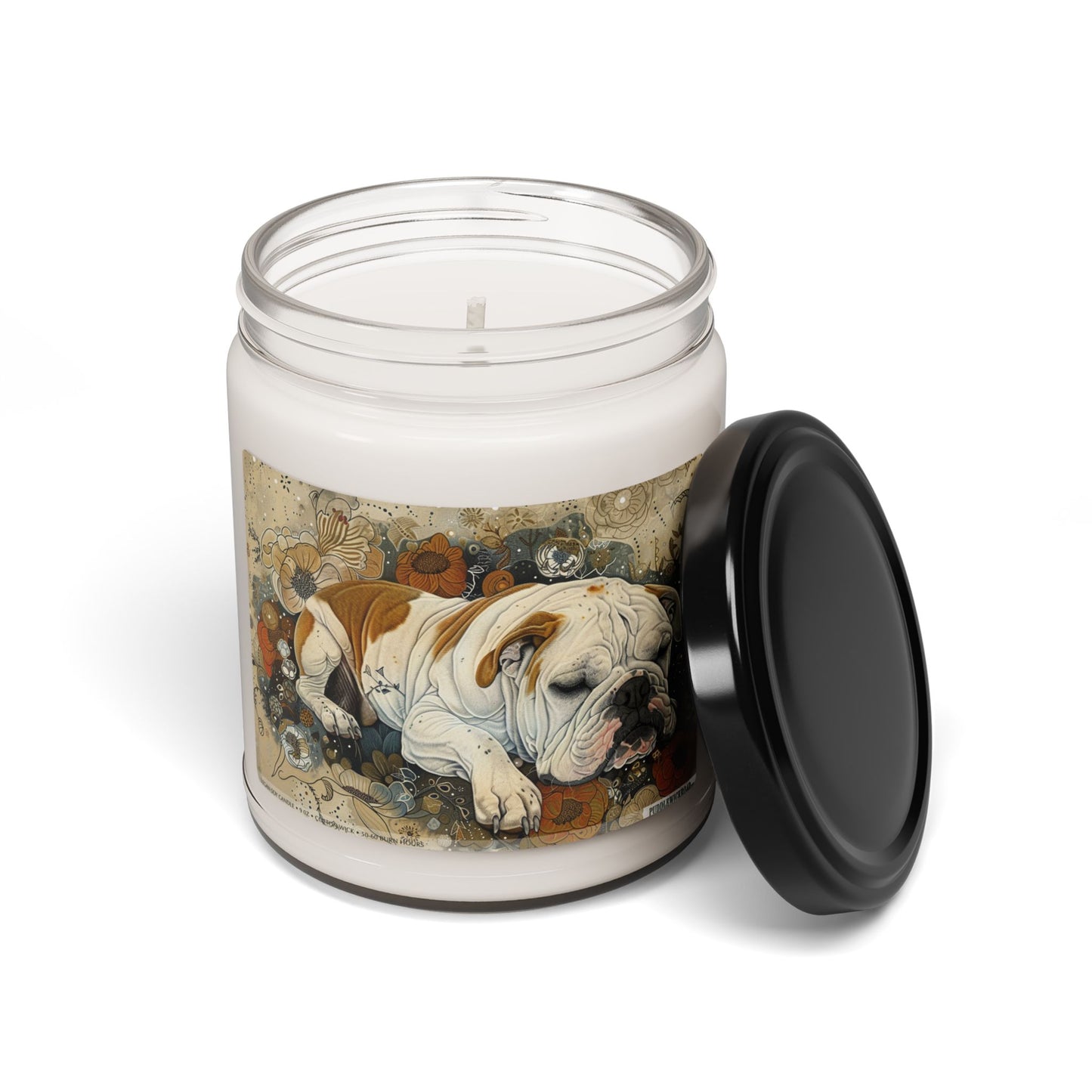 English Bulldog Vintage Art Candle – Cozy Memorial Gift