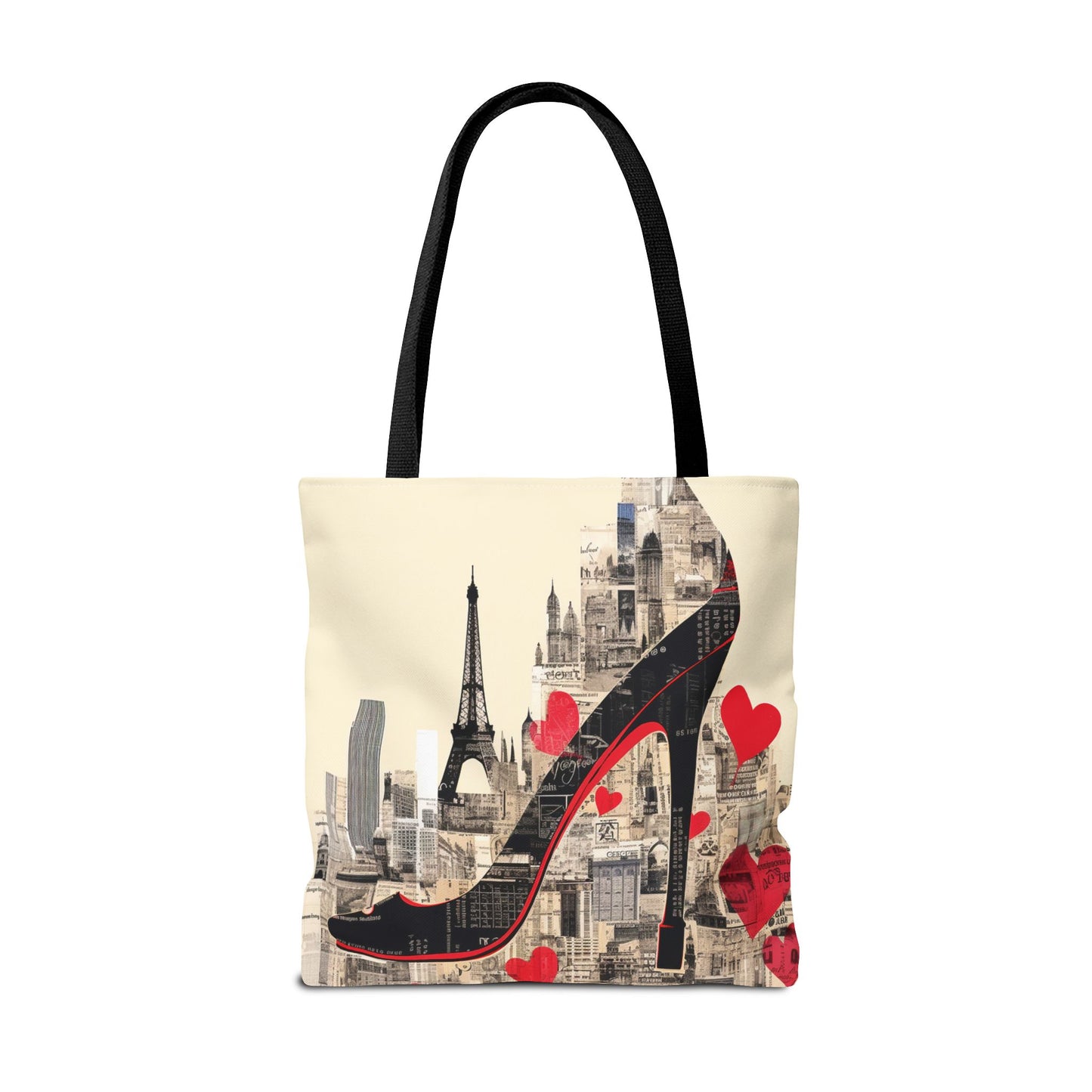 Parisian Glam High Heel Canvas Tote Bag, Stylish and Eco-Friendly Shopper