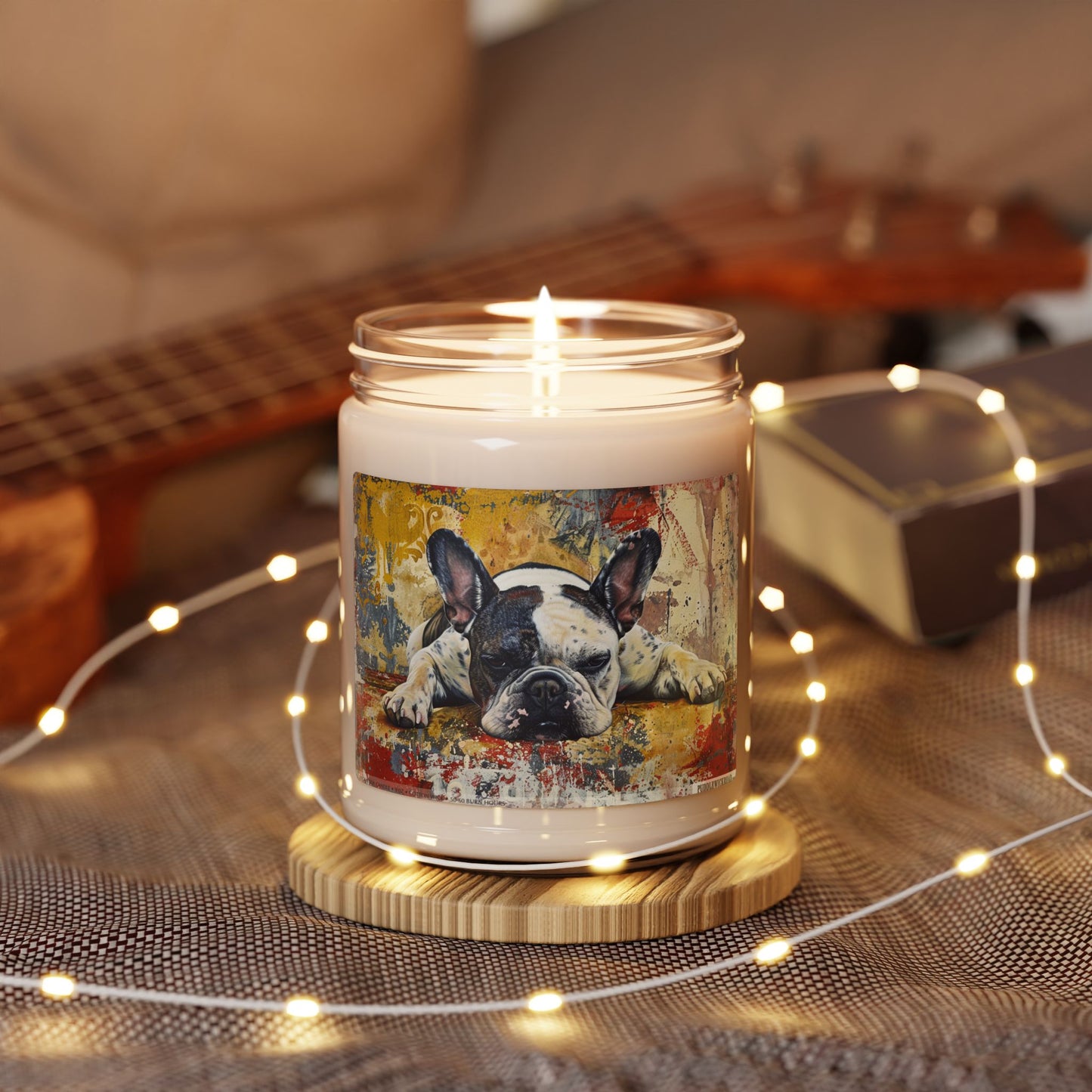 French Bulldog Relaxation Candle – Vintage Art Soy Wax Gift