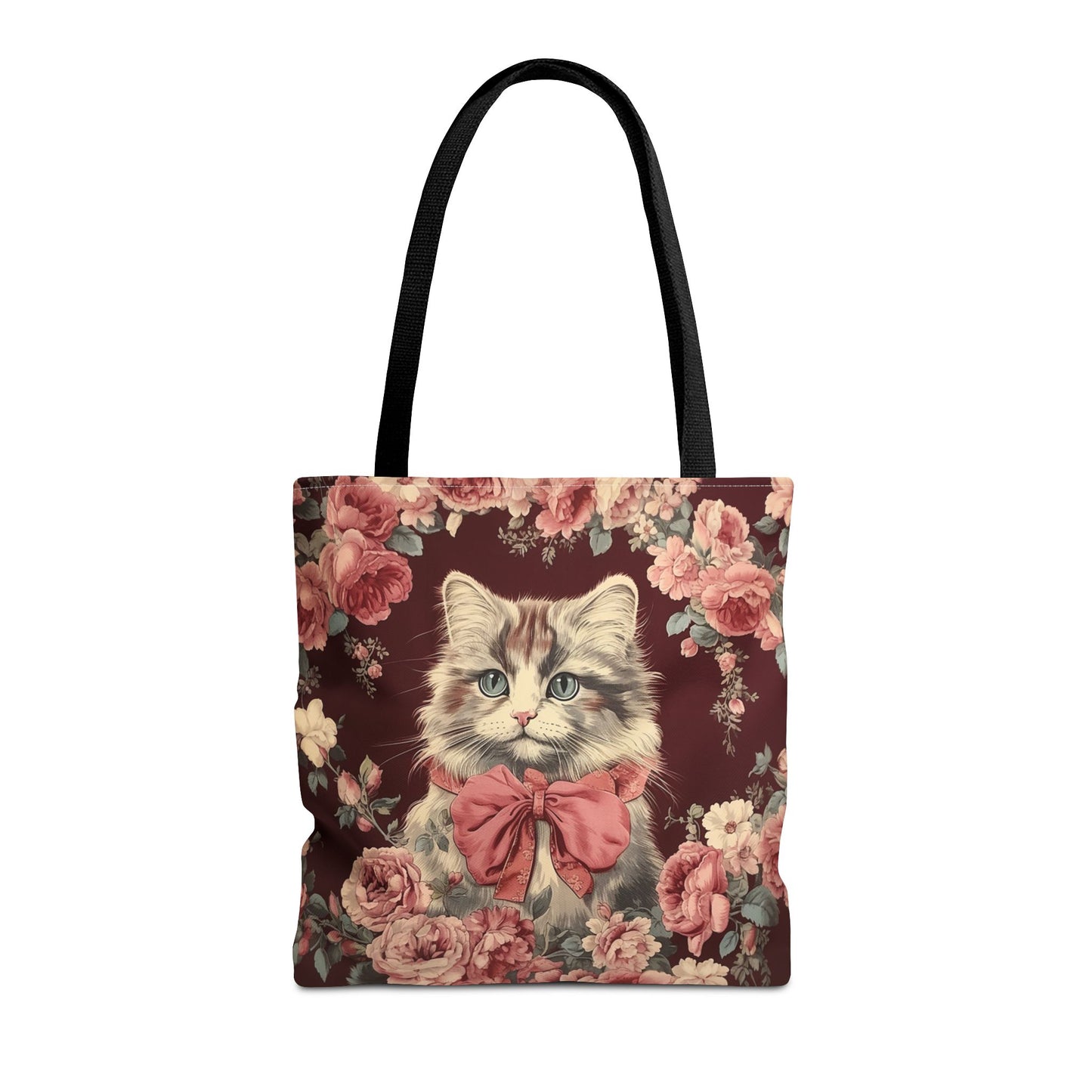 Charming Cat-Inspired Floral Tote Bag, Stylish Eco-Friendly Accessory