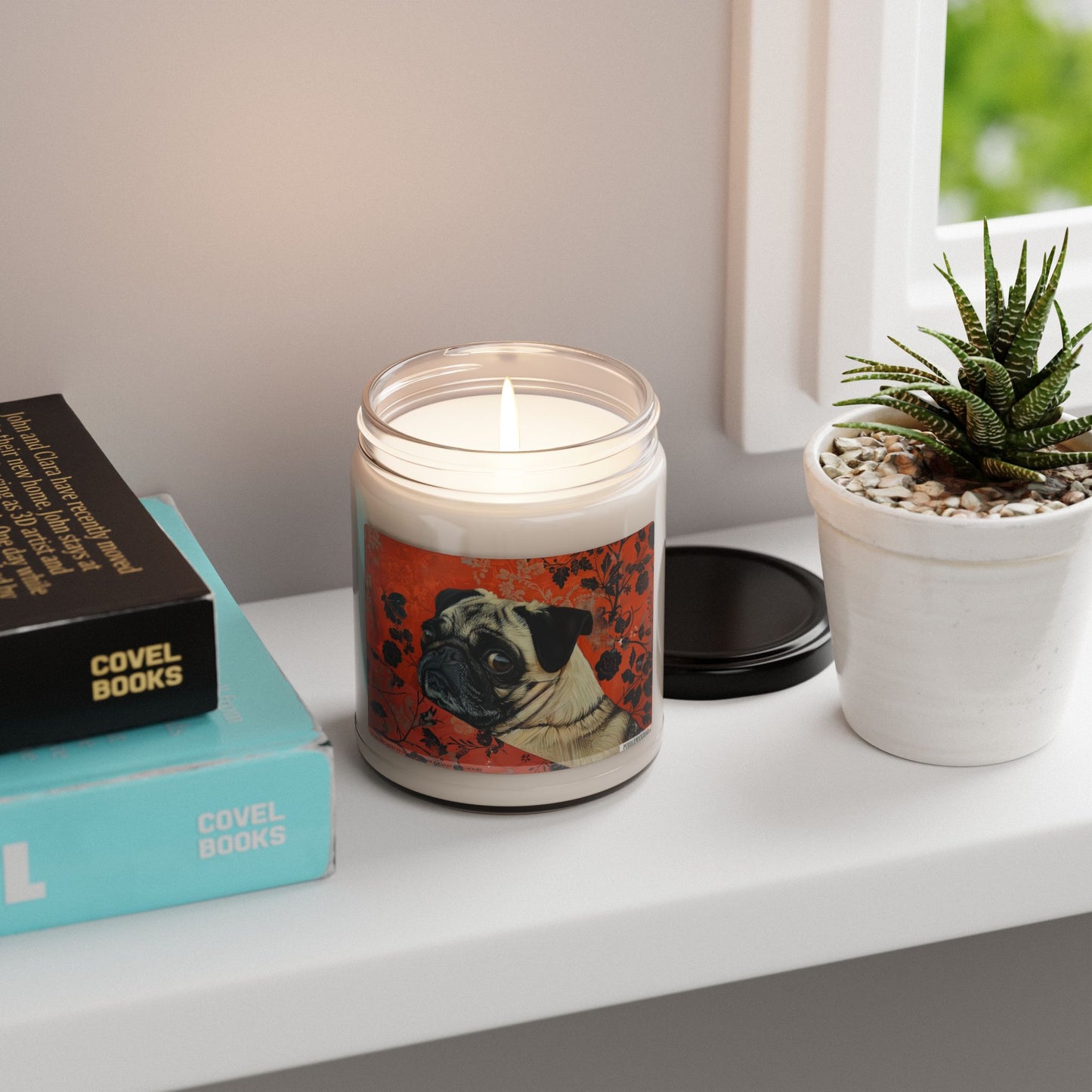 Pug Lover’s Vintage Floral Soy Candle