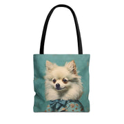 Elegant Pomeranian Canvas Tote Bag, Charming Gift for Dog Lovers