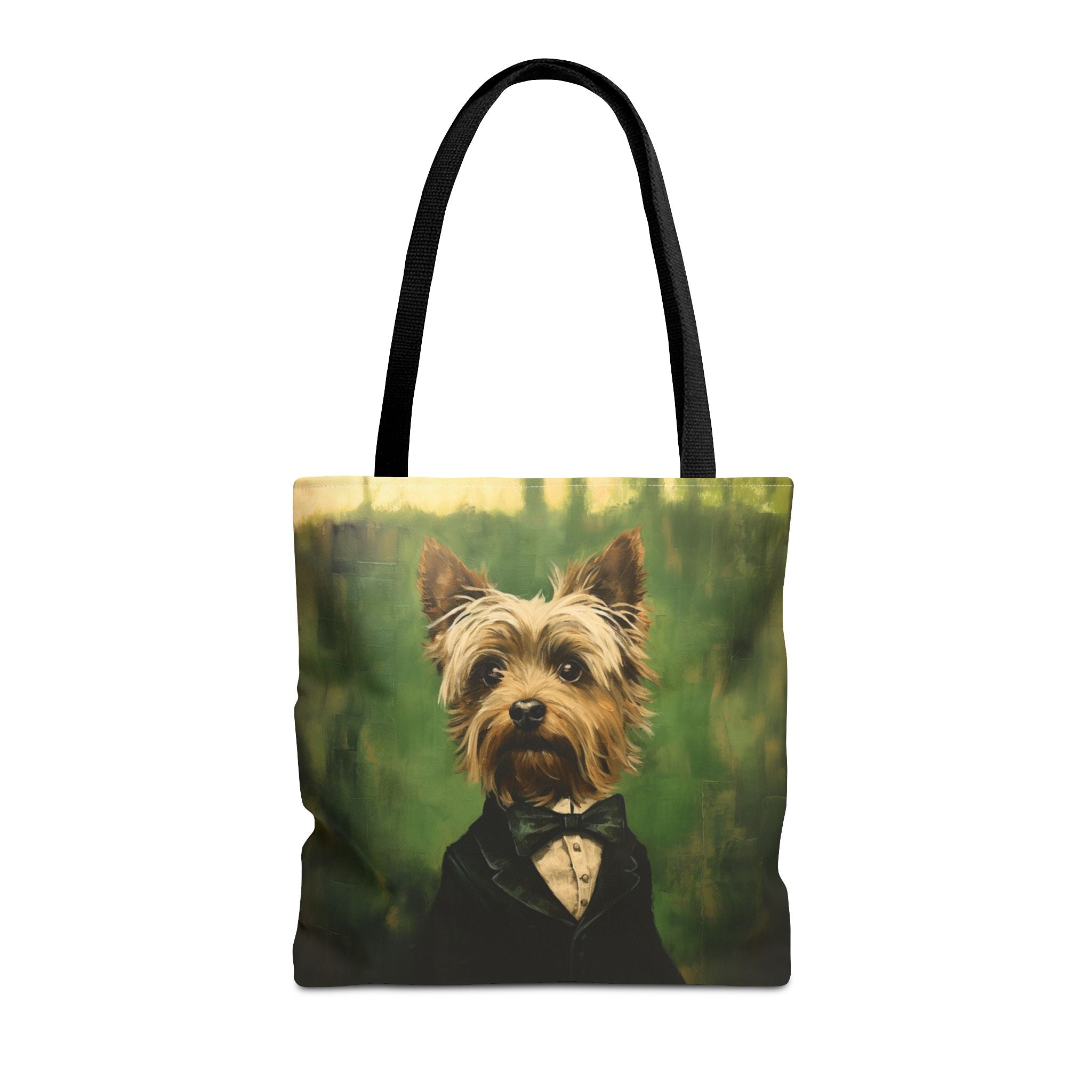 Dapper Yorkie Tuxedo Tote Bag, Eco-Friendly Market Bag for Dog Lovers