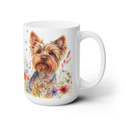 Yorkie Charm Floral Coffee Mug – Perfect Gift for Yorkie Lovers