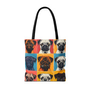 Pop Art Pug Tote Bag - Colorful Canvas Bag for Dog Lovers