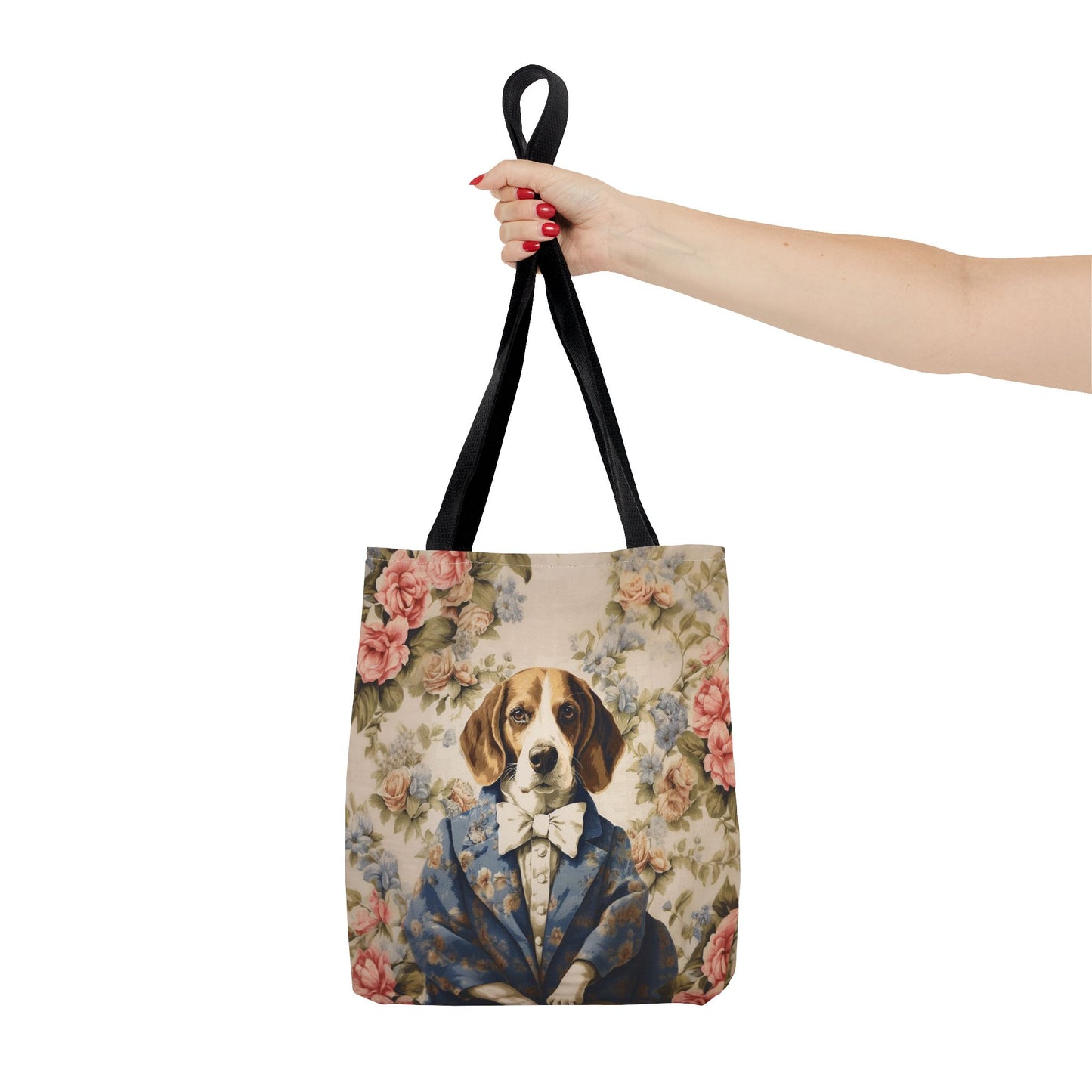 Beagle Blossom Tote Bag, Vintage Floral Dog Lover Gift, Eco-Friendly Bag