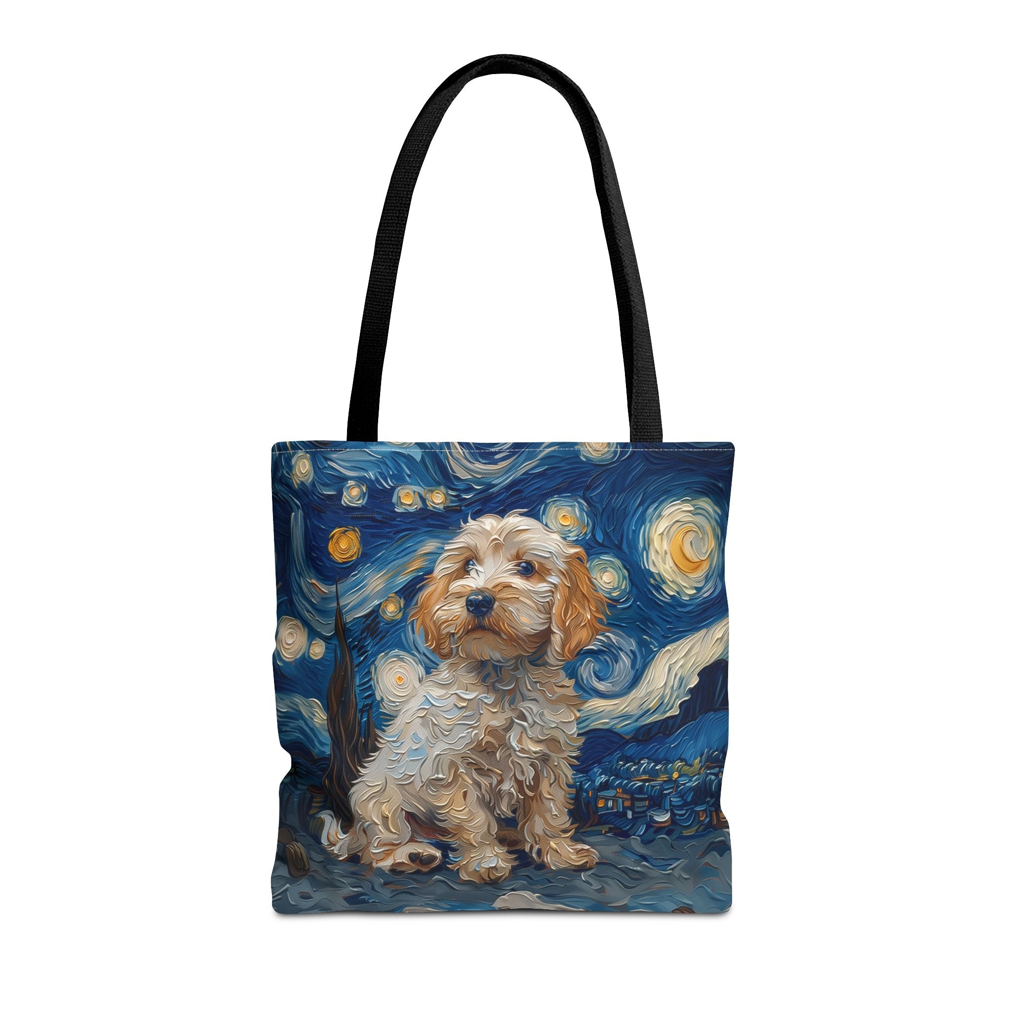 Starry Night Cavapoo Eco-Friendly Canvas Tote Bag for Dog Lovers