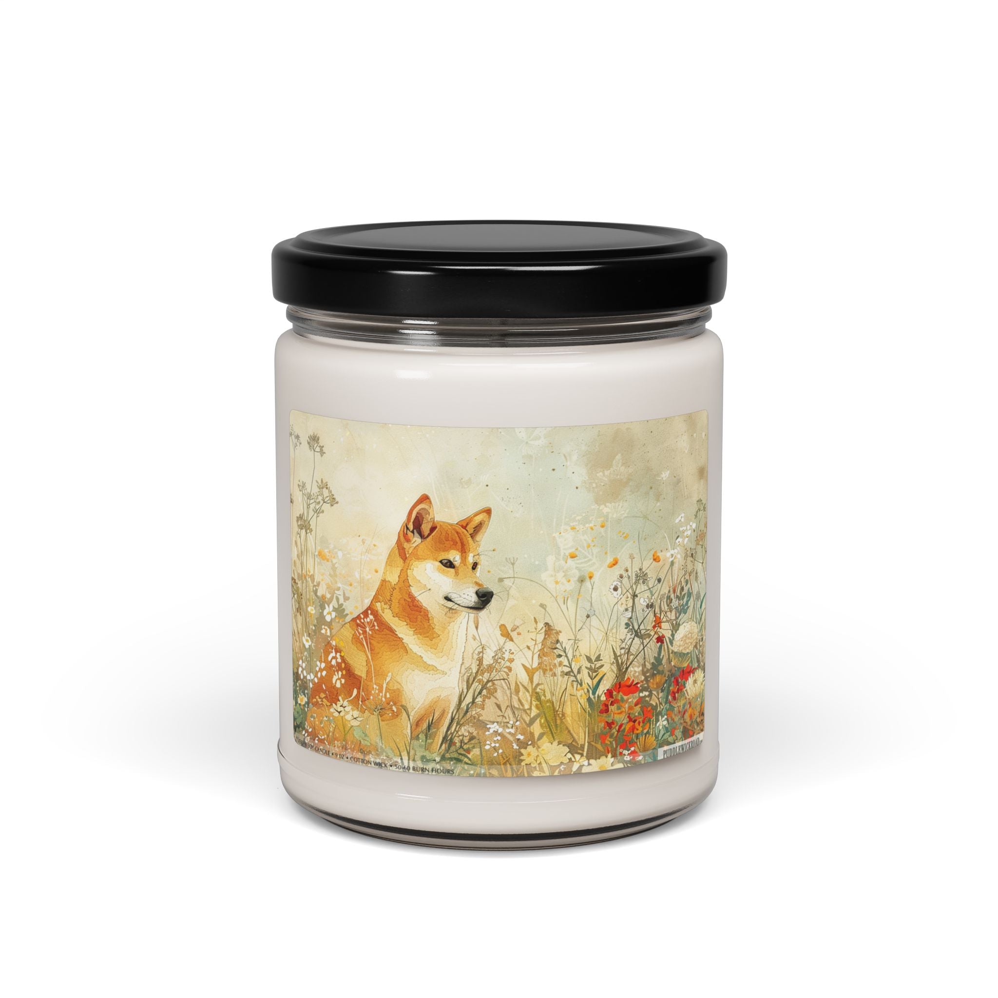 Shiba Inu Candle – Floral Soy Wax Gift for Dog Lovers