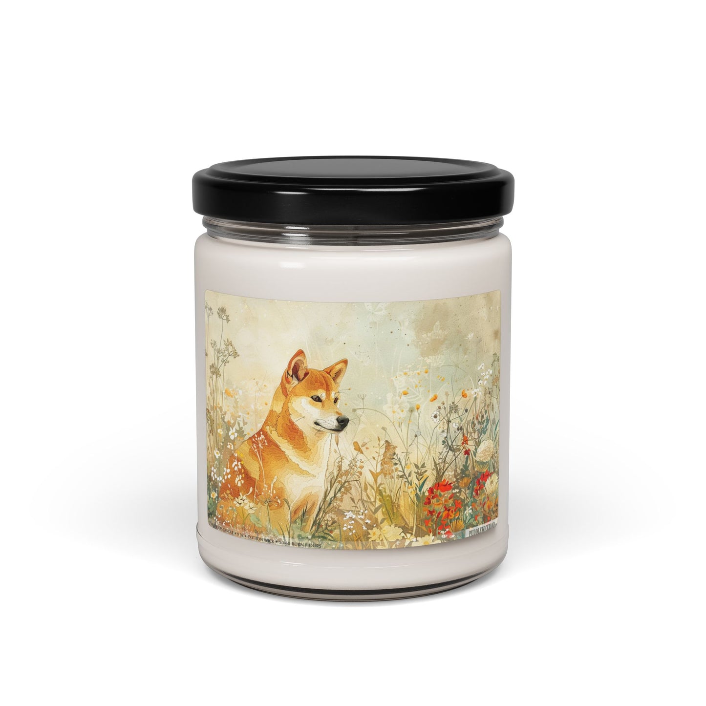 Shiba Inu Candle – Floral Soy Wax Gift for Dog Lovers