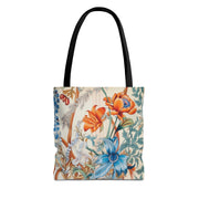 Floral Elegance Canvas Tote Bag, Eco-Friendly Reusable Market Bag