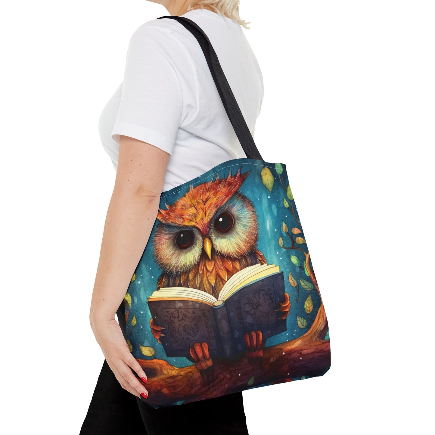 Charming Owl Reading Tote Bag - Eco-Friendly Canvas for Nature Lovers