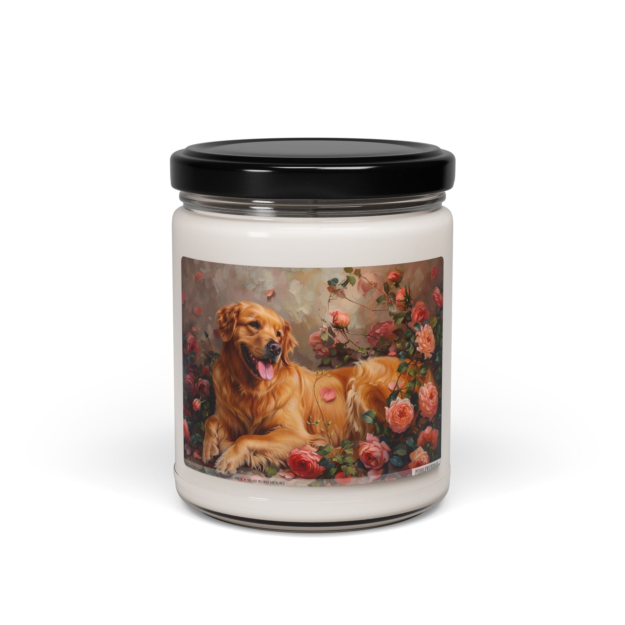 Golden Retriever Vintage Rose Candle - Pet Lover Gift