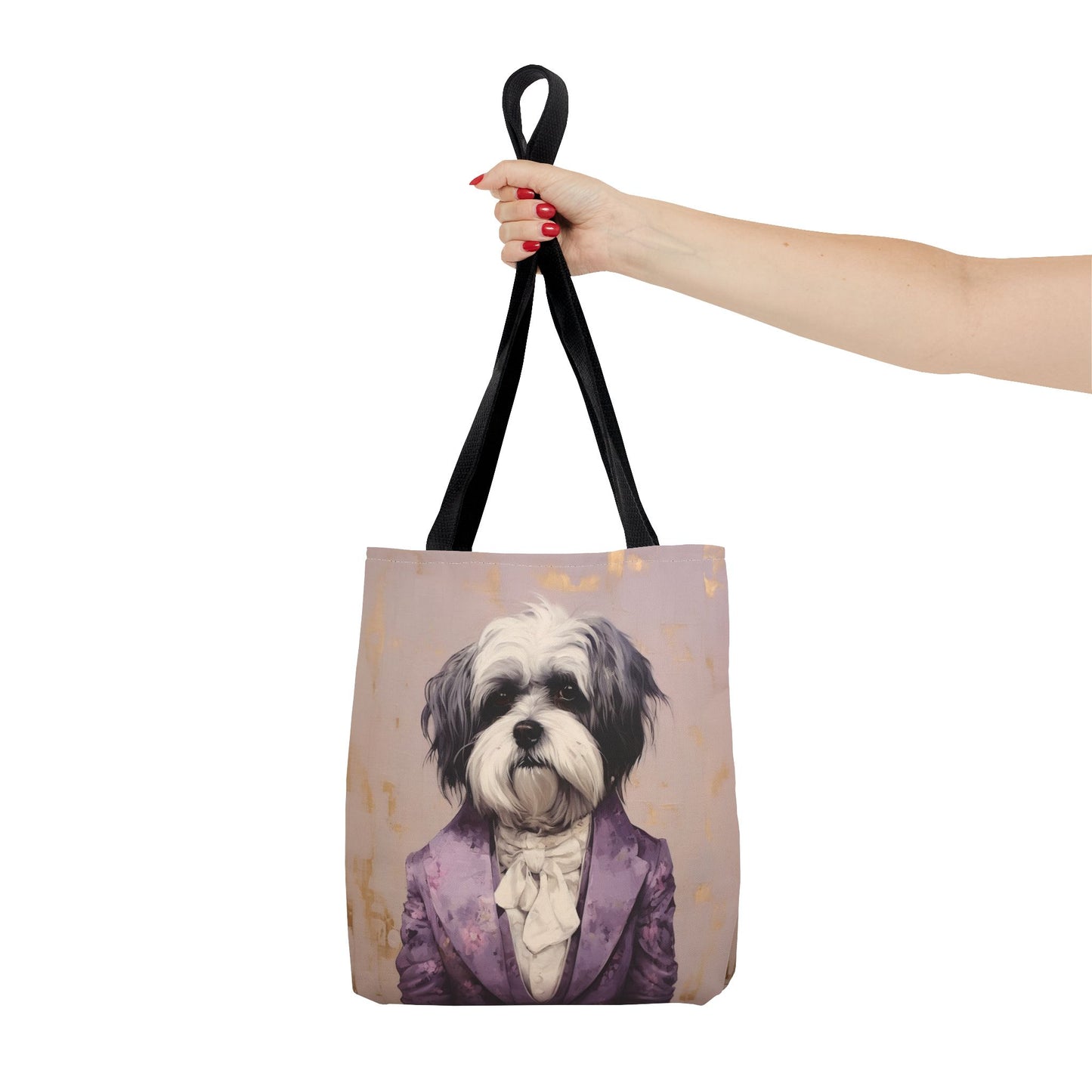 Shih Tzu Gentleman Lavender Canvas Tote Bag for Dog Lovers