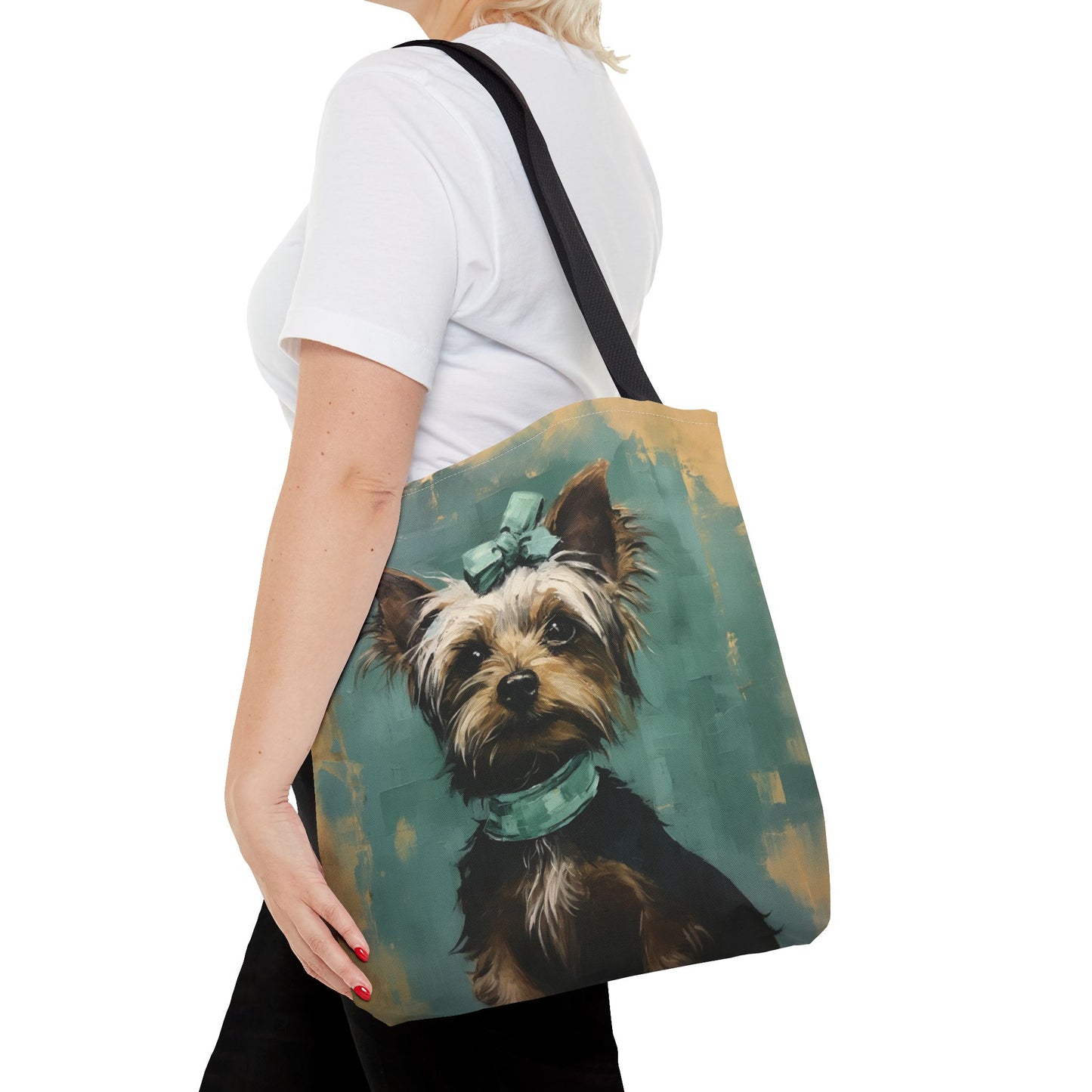 Chic Yorkie Portrait Canvas Tote Bag – Perfect for Dog Lovers